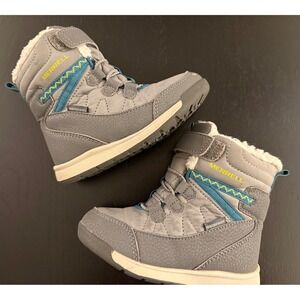 Merrell Snow Crush 3.0 Winter Boot Toddler Girl Size 8 Gray Waterproof Insulated